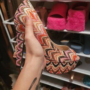 Betsy Johnson Chevron Heels
